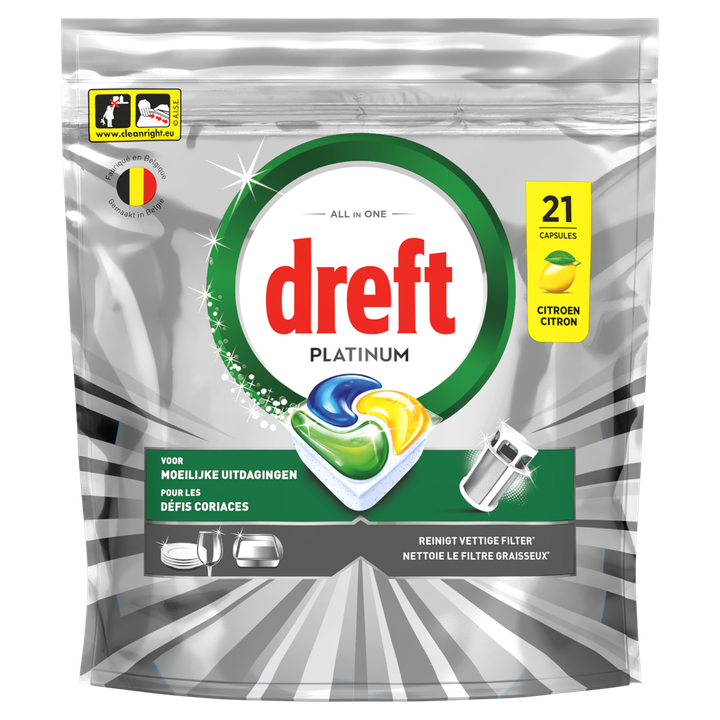 Dreft Platinum Citroen Vaatwascapsules 21 X