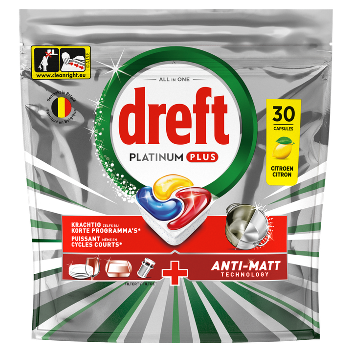 Dreft Platinum Plus, Citroen, Vaatwascapsules 30 X