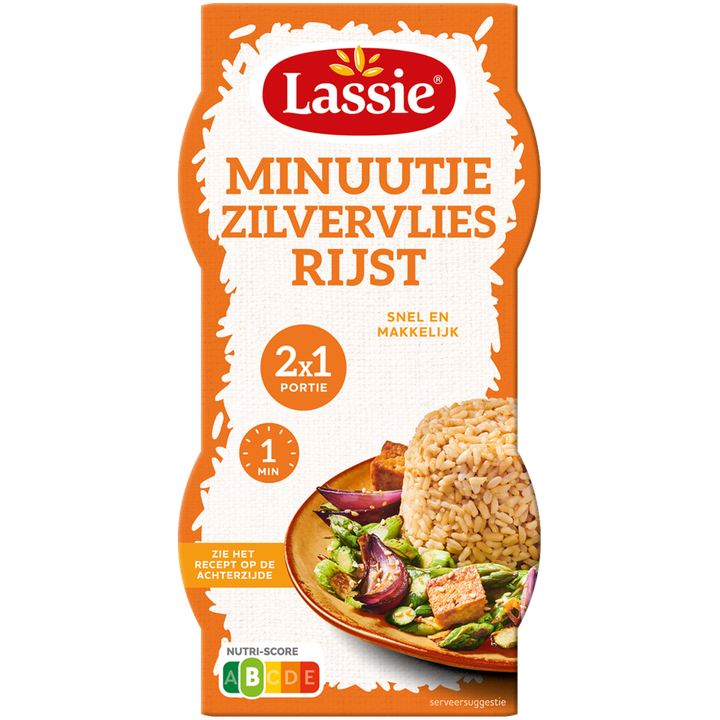 Lassie Zilvervliesrijst Minuutje 2 x 125 g