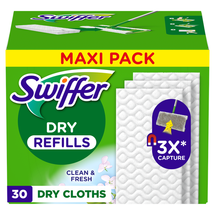 Swiffer Vloerreiniger Droge Vloerdoekjes Schoon & Fris X30 Vangt En Houdt Stof Vast