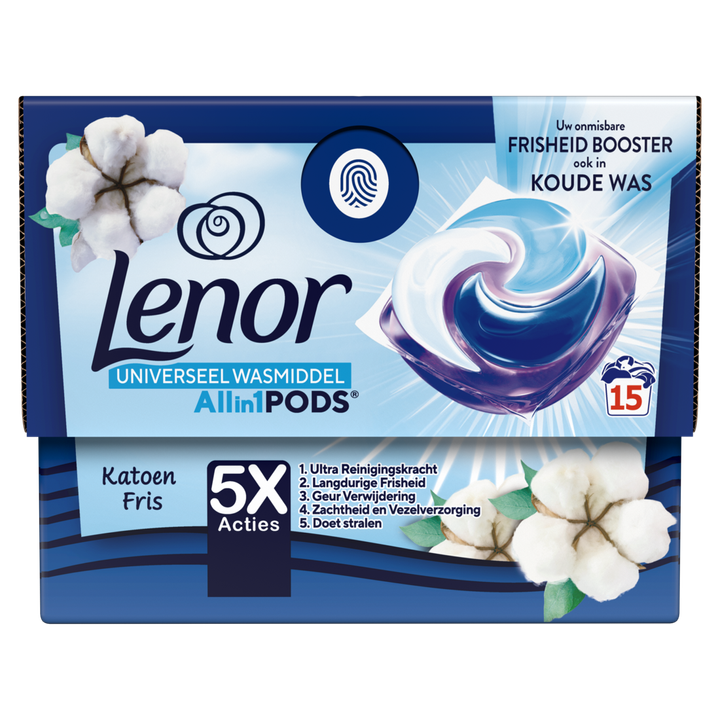 LENOR PODS Wascapsules 15 Wasbeurten, Katoen Fris
