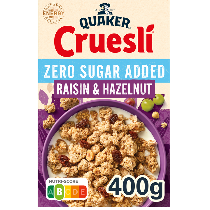 Quaker Cruesli Zero Sugar Added Raisin & Hazelnut 400 gr