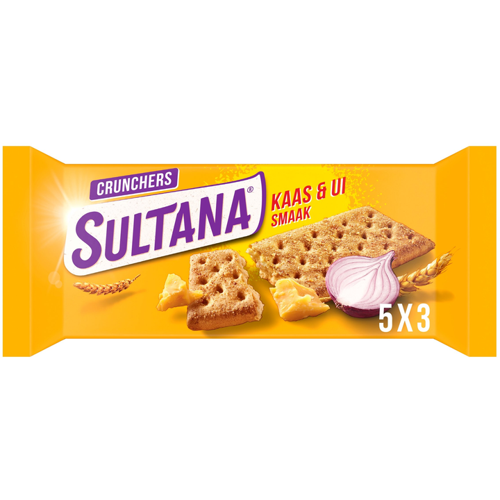 Sultana Crunchers Kaas & Ui Smaak 5 Stuks 175 g