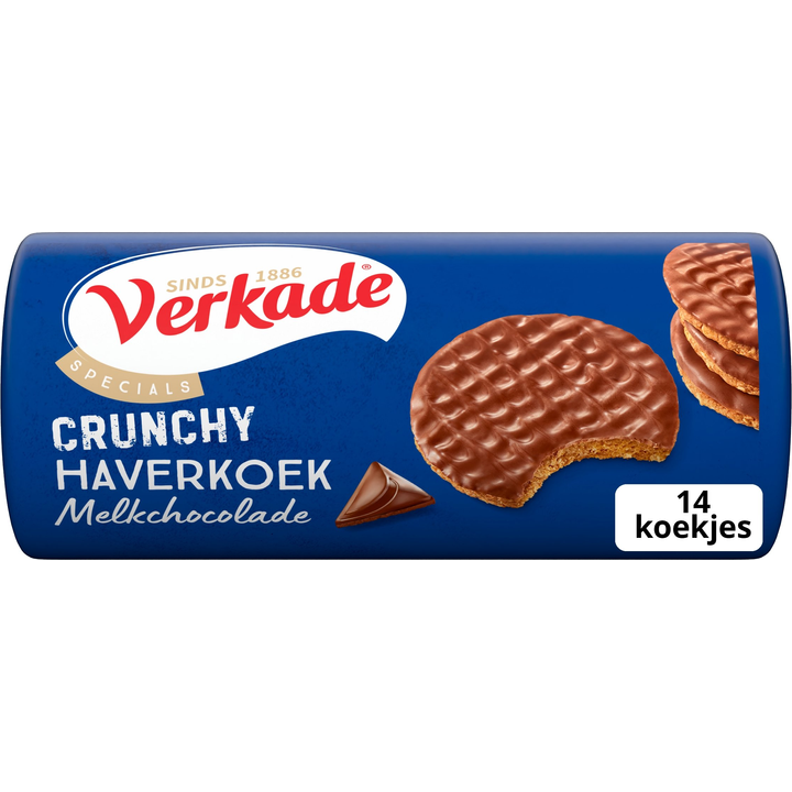 Verkade Crunchy Haverkoek Melkchocolade koekjes