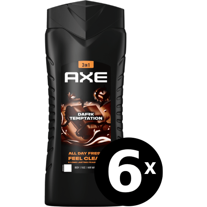 AXE 3-in-1 Douchegel Dark Temptation 400 ML x 6 stuks