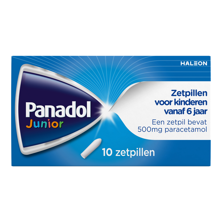 Panadol Junior zetpillen 500 mg, 10 stuks