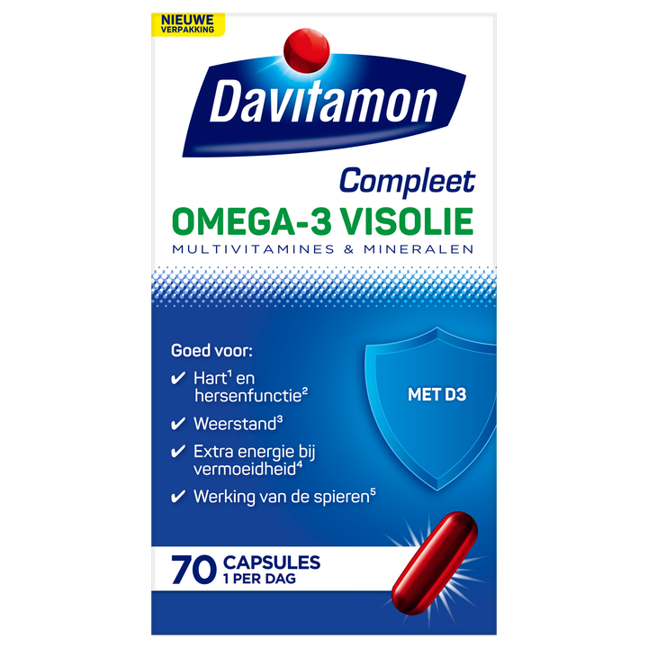 Davitamon Compleet Omega-3 visolie capsules, 70 stuks