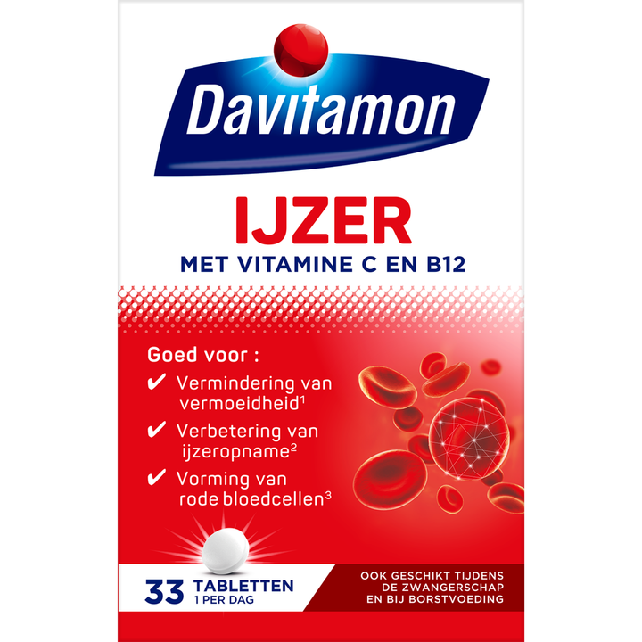 Davitamon IJzer met Vitamine C en B12 33 Tabletten