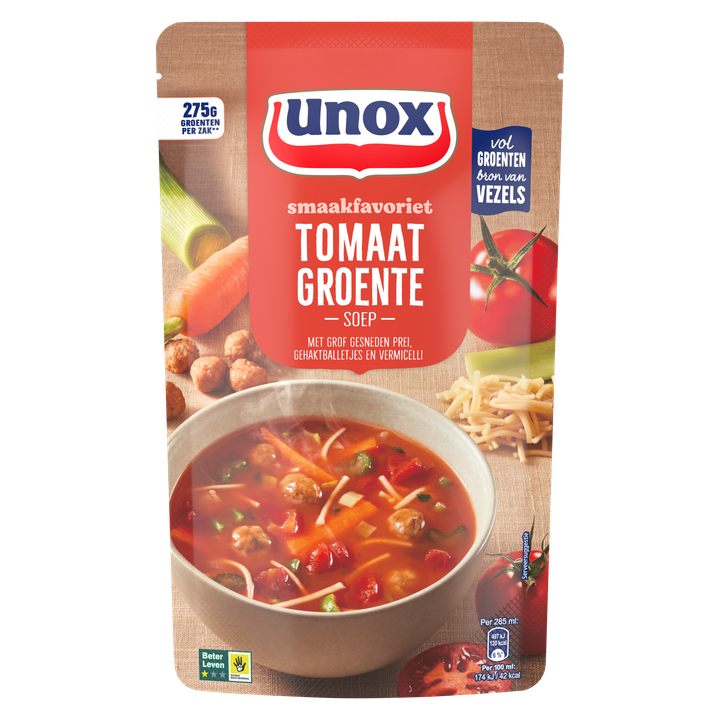 Unox Smaakfavoriet Soep In Zak Tomaat Groente 570 ml