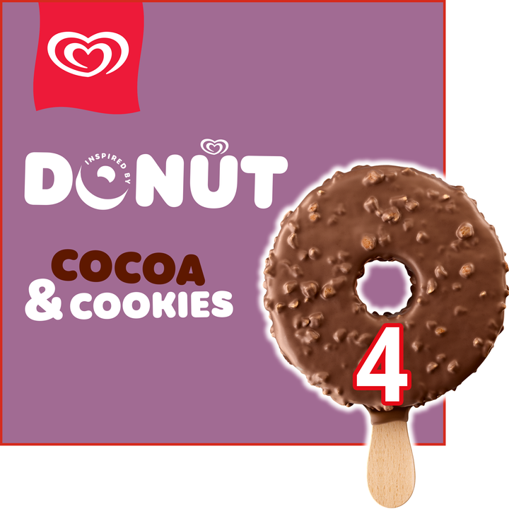 Ola Donut IJs Cocoa & Cookies 4 x 62 ml