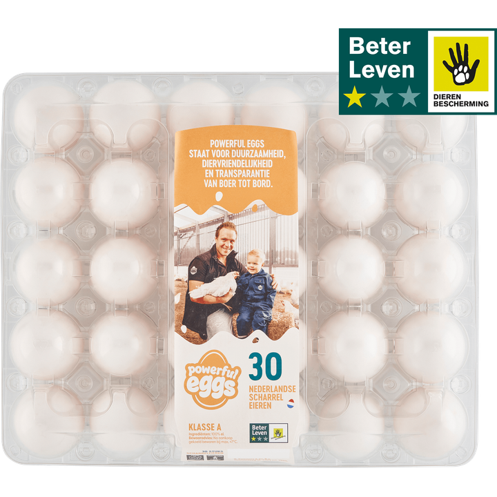 Powerful Eggs Nederlandse Witte Scharreleieren 30 Stuks