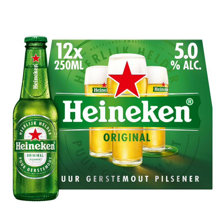 Heineken Premium Pilsener Bier Draaidop Fles 12 x 250ml