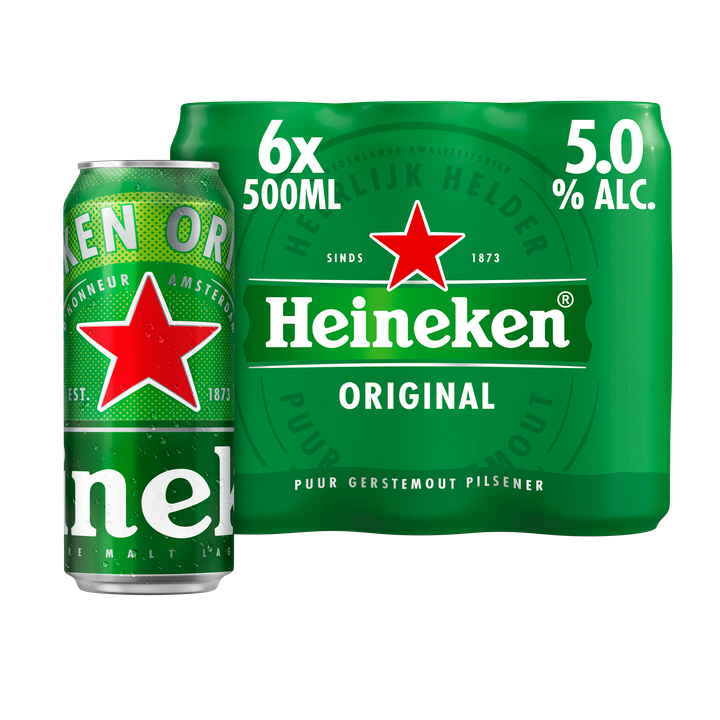 Heineken Premium Pilsener Bier Blik 6 x 500ml