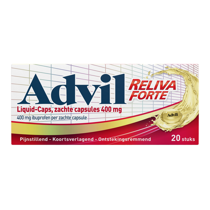 Advil Reliva Forte Liquid-Caps pijnstiller 400 mg, 20 stuks