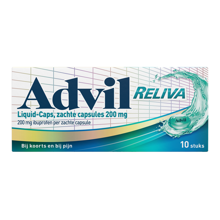Advil Reliva Liquid-Caps pijnstiller 200 mg, 10 stuks