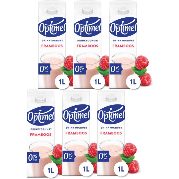 Optimel Drinkyoghurt Framboos 6 x 1000 ml