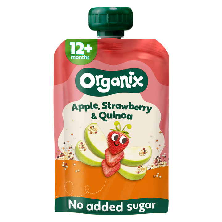 Organix Knijpfruit appel, aardbei & quinoa 6 x 12mnd