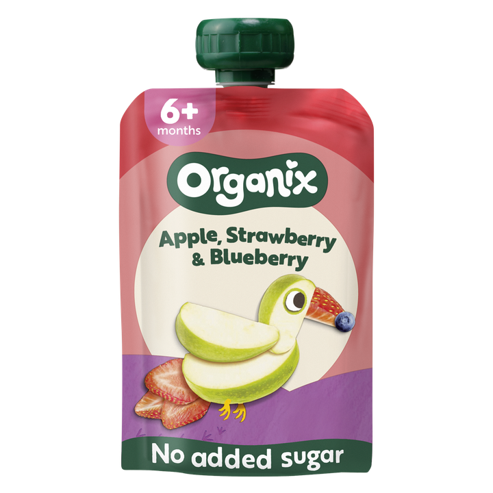 Organix Knijpfruit Appel, Aardbei & Bosbes 6x 6+m
