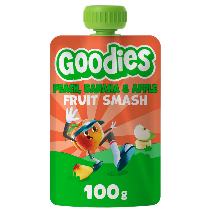 Goodies Knijpfruit Smoothie Perzik, Banaan & Appel 100 g