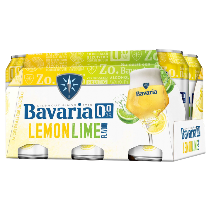 Bavaria 0.0% Alc. Vol. Lemon Lime Flavour Bier Blikken 6 x 330 ml