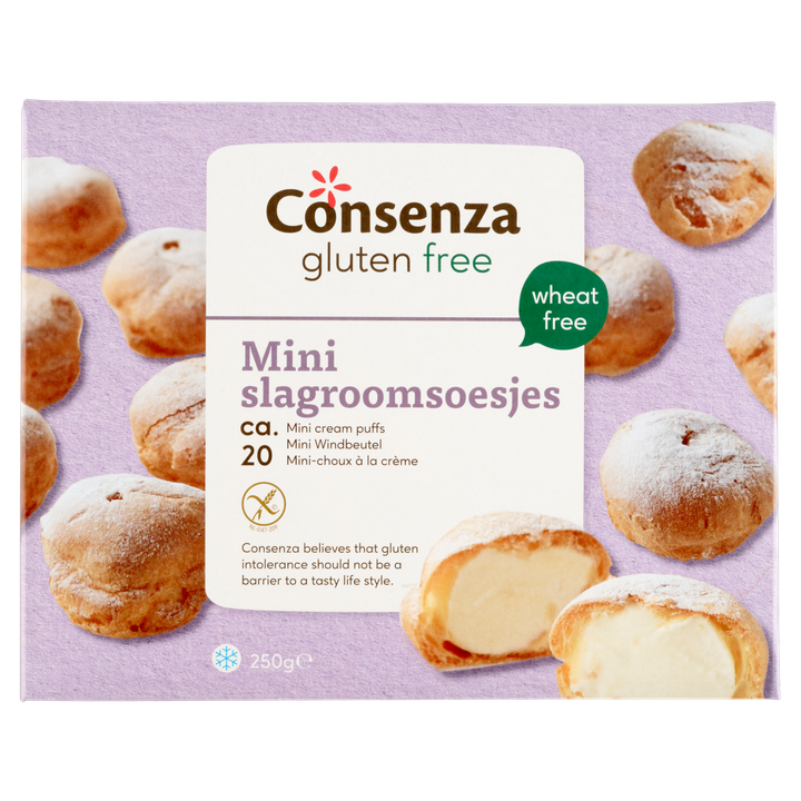 Consenza Gluten Free Mini Slagroomsoesjes 250 g