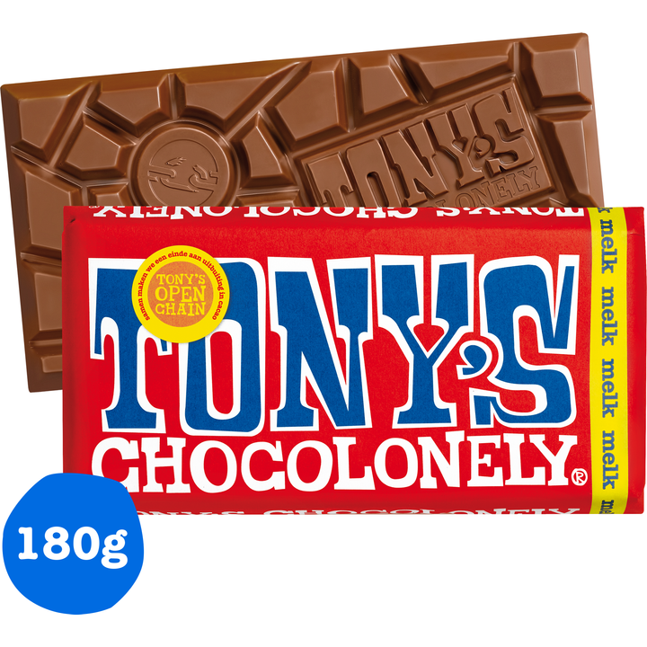Tony's Chocolonely Melk Chocolade reep 180 g