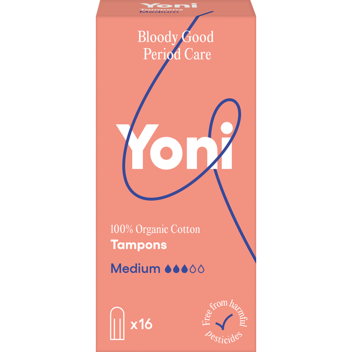 Yoni tampons medium 100% biologisch katoen 16 stuks