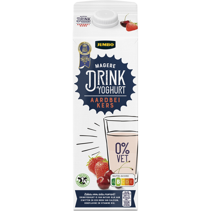 Magere Drink Yoghurt Aardbei Kers