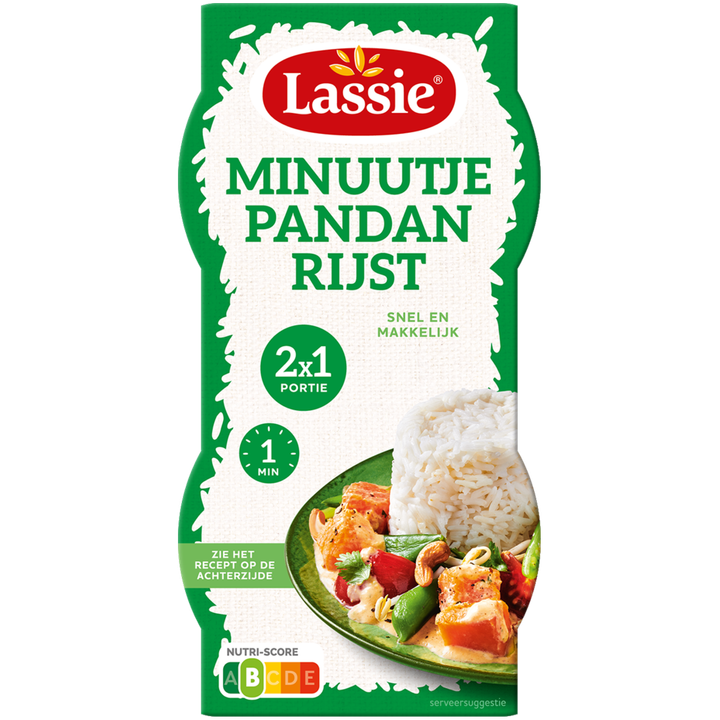 Lassie Pandan Rijst Minuutje 2x125g