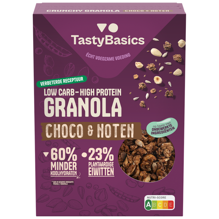 TastyBasics Low Carb - High Protein Granola Choco Noten