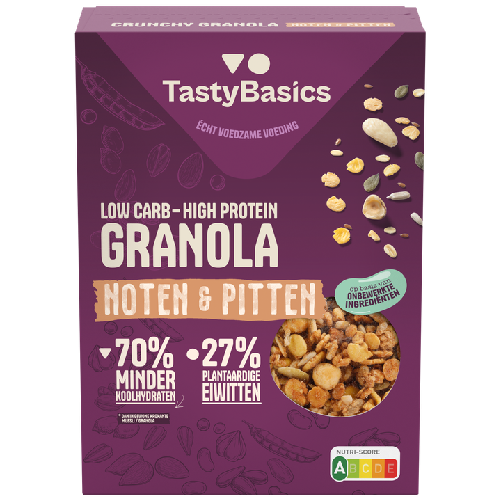 TastyBasics Low Carb - High Protein Granola Noten