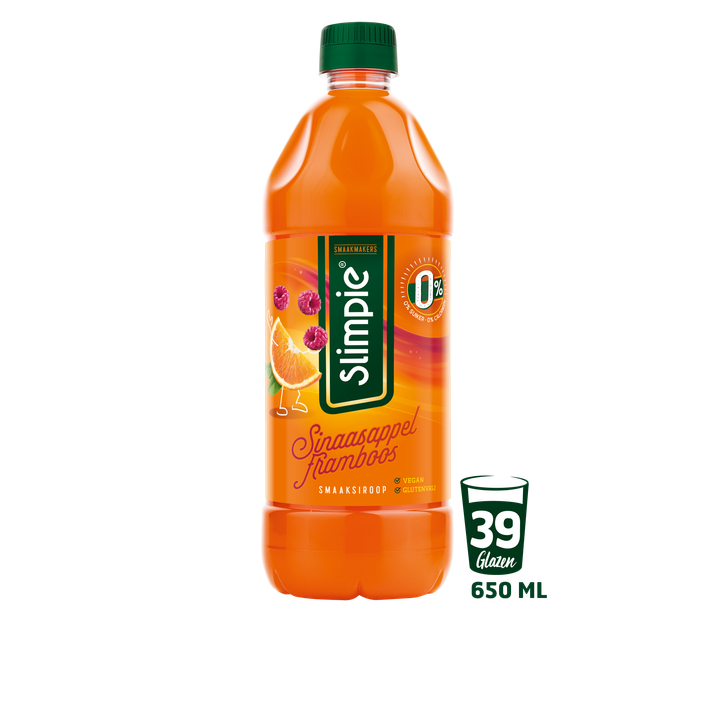Slimpie Sinaasappel Framboos Siroop 650 ml