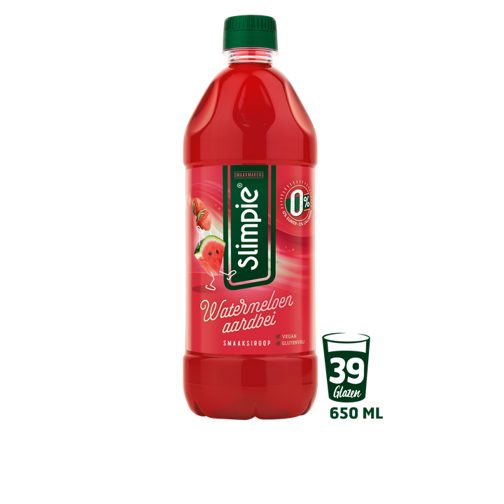 Slimpie Watermeloen Aardbei Smaak Siroop 650 ml
