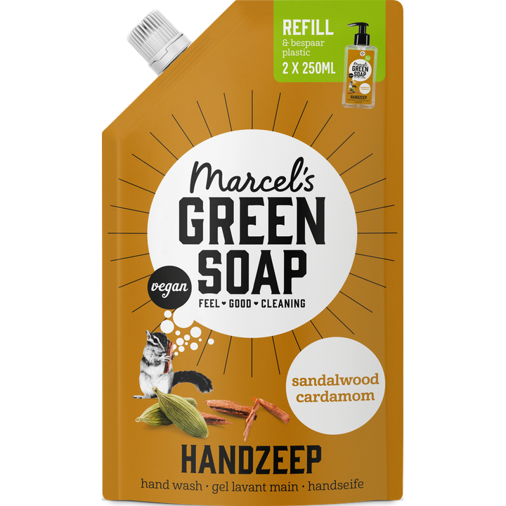 Marcel’s Green Soap handzeep Sandelhout & Kardemom Navulling - 500ml