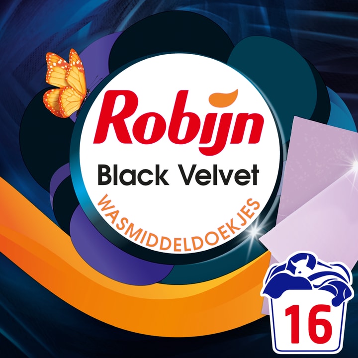 Robijn Classics Wasmiddeldoekjes Black Velvet 16 wasstrips