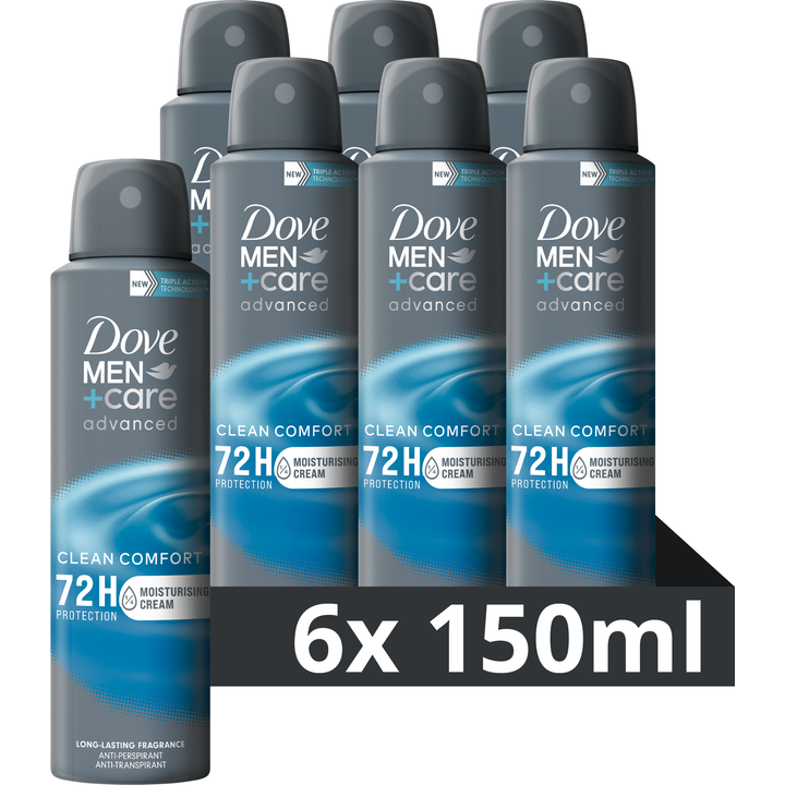 Dove Men+Care Advanced Anti-Transpirant Deodorant Spray Clean Comfort 6 x 150 ml