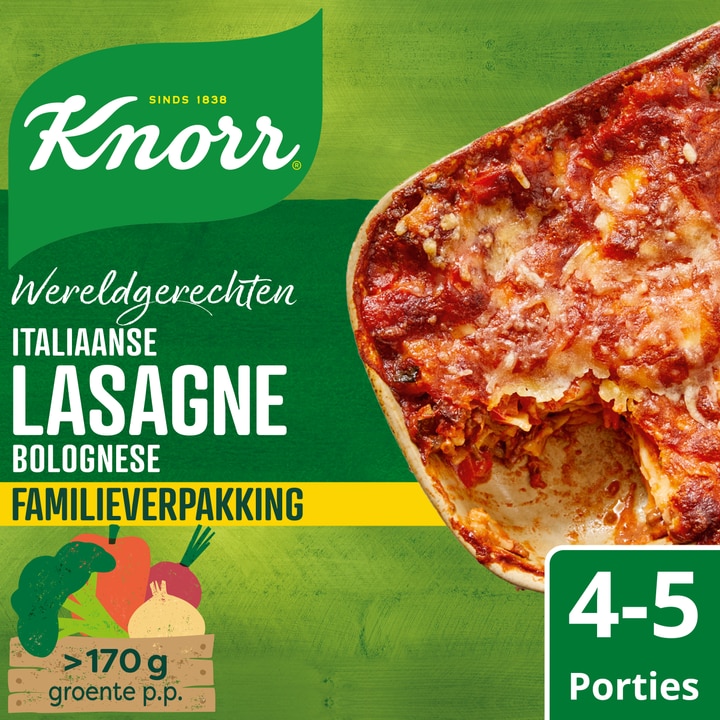 Knorr Wereldgerechten Lasagne Bolognese XXL Italiaanse 351 g