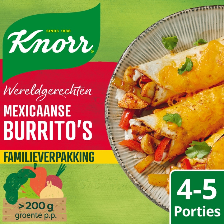 Knorr Wereldgerechten Burrito's XXL Mexicaanse 351 g