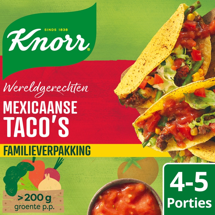 Knorr Wereldgerechten Maaltijdpakket Mexicaanse Taco's XL 245 g