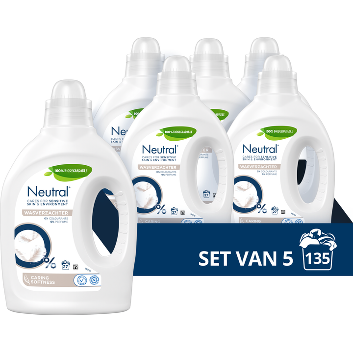 Neutral Wasverzachter Parfumvrij 5 x 27 wasbeurten