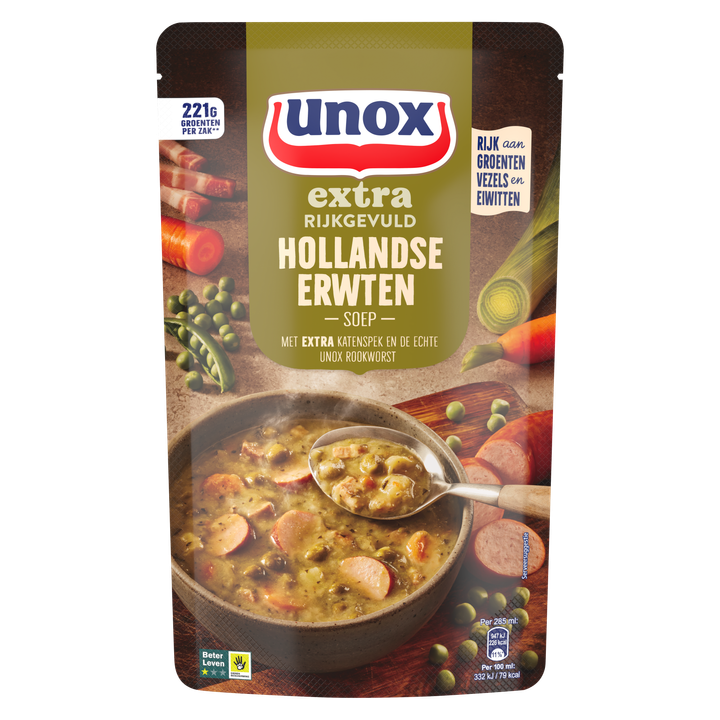 Unox Extra Rijkgevuld Soep In Zak Hollandse Erwten 570 ml