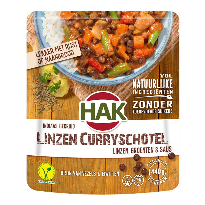 Hak Indiaas Gekruid Linzen Curryschotel 550g