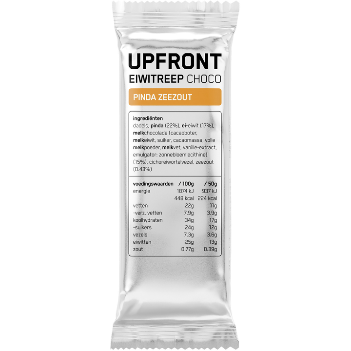 Upfront Choco Eiwitreep Pinda Zeezout 50 g