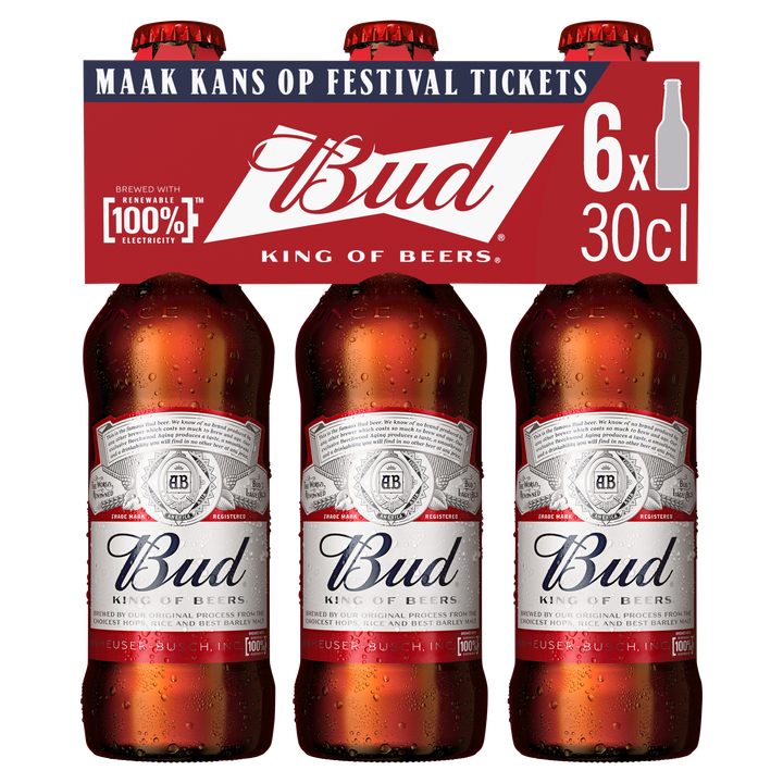 Bud Bier Flessen 6 x 30 cl
