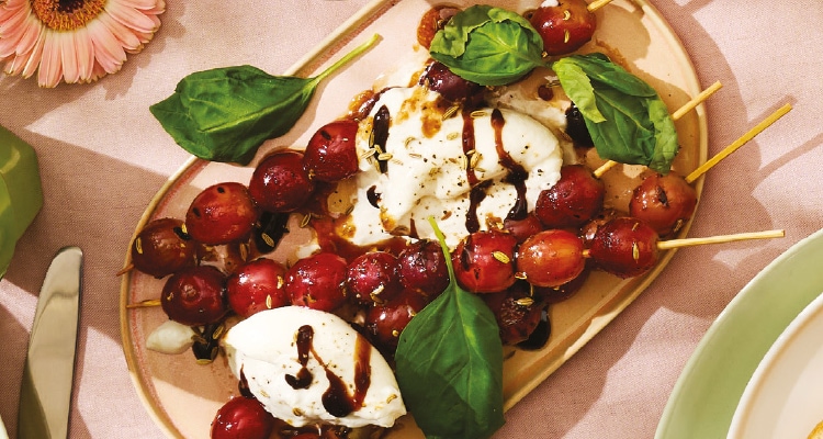 Mini Burrata met geroosterde druiven