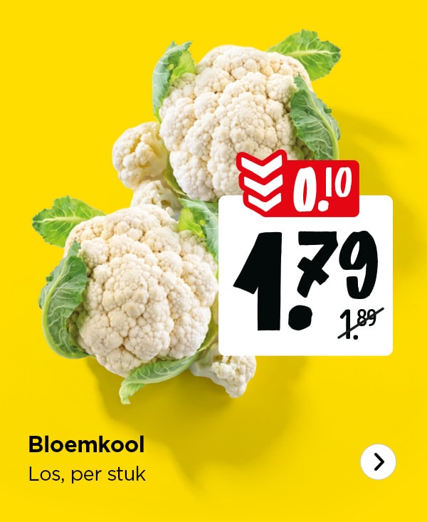 Bloemkool met 10 cent in prijs verlaagd