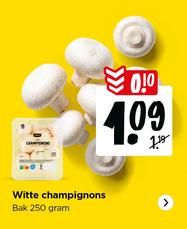 Witte champignons met 10 cent in prijs verlaagd