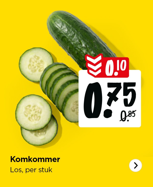 Komkommer met 10 cent in prijs verlaagd
