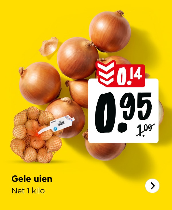 Uien met 14 cent in prijs verlaagd