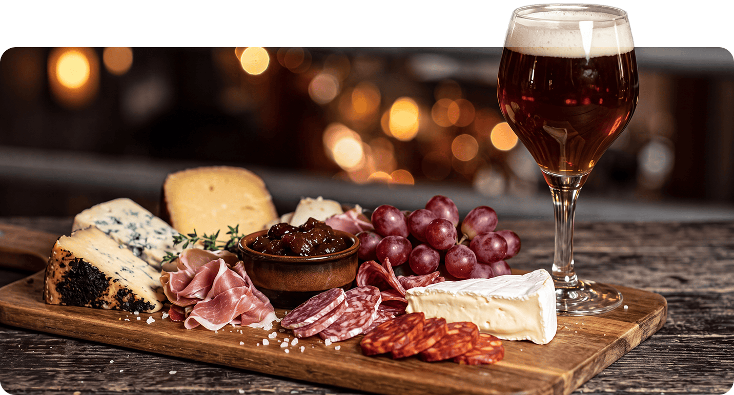 Borrelplank met bier